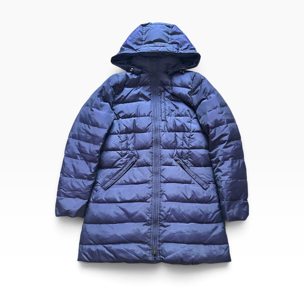 Lands’ End Down Feather Fill Puffer Jacket XS Hooded Packable Fall Travel Coat